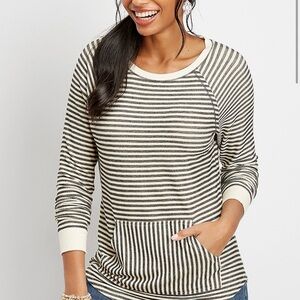 Maurices Black and White Striped Top